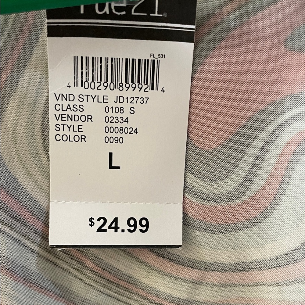 Rue21 Backless Swirl Dress in Cream and Green - Picture 5 of 6